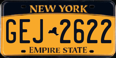 NY license plate GEJ2622