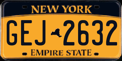 NY license plate GEJ2632