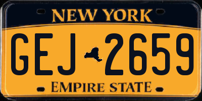NY license plate GEJ2659