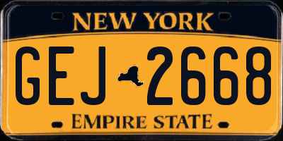 NY license plate GEJ2668