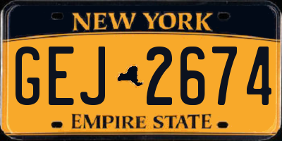 NY license plate GEJ2674