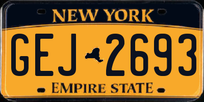 NY license plate GEJ2693