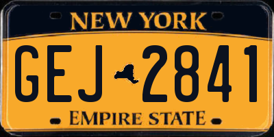 NY license plate GEJ2841