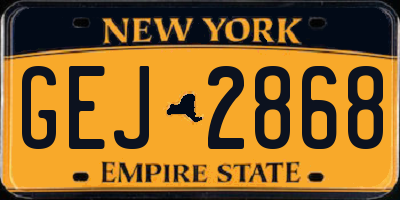 NY license plate GEJ2868