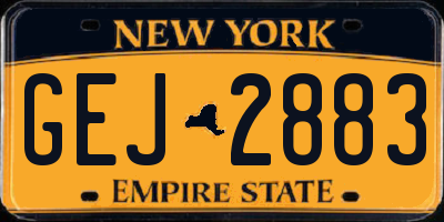 NY license plate GEJ2883