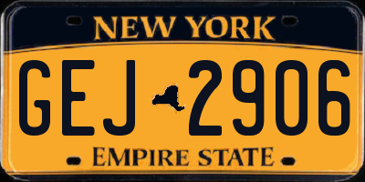 NY license plate GEJ2906