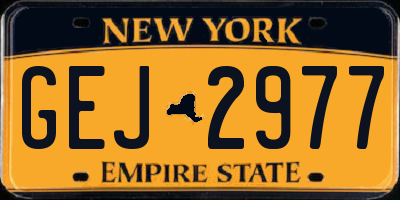 NY license plate GEJ2977