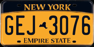 NY license plate GEJ3076