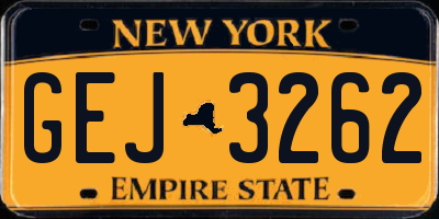 NY license plate GEJ3262