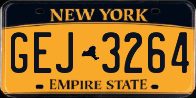 NY license plate GEJ3264