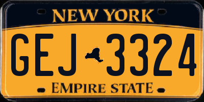 NY license plate GEJ3324