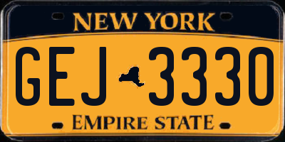 NY license plate GEJ3330