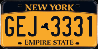 NY license plate GEJ3331