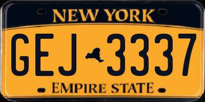 NY license plate GEJ3337