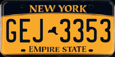 NY license plate GEJ3353