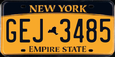 NY license plate GEJ3485