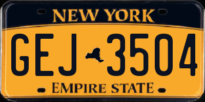 NY license plate GEJ3504