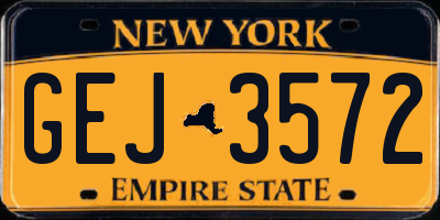 NY license plate GEJ3572