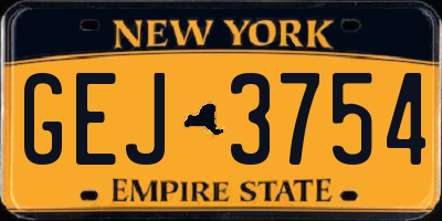 NY license plate GEJ3754