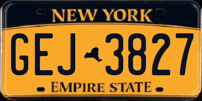 NY license plate GEJ3827
