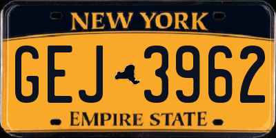 NY license plate GEJ3962