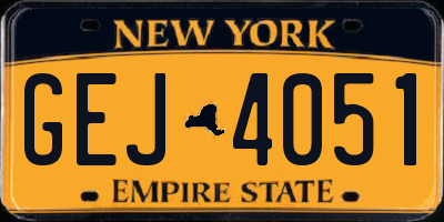 NY license plate GEJ4051