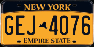 NY license plate GEJ4076