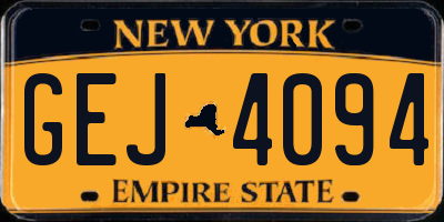 NY license plate GEJ4094
