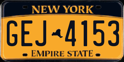 NY license plate GEJ4153