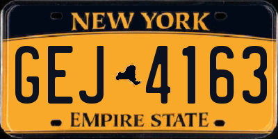 NY license plate GEJ4163