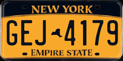 NY license plate GEJ4179
