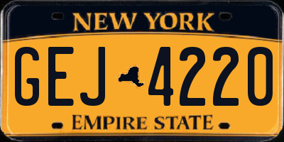 NY license plate GEJ4220