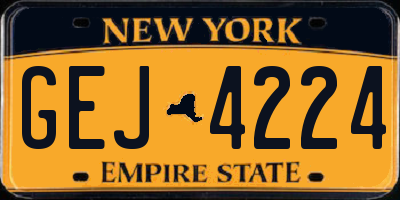 NY license plate GEJ4224