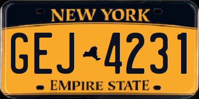 NY license plate GEJ4231