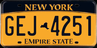 NY license plate GEJ4251