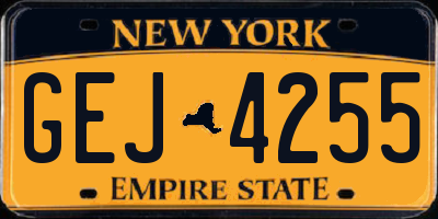 NY license plate GEJ4255