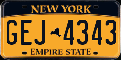 NY license plate GEJ4343