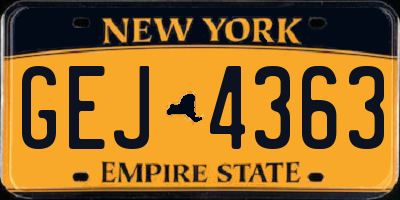 NY license plate GEJ4363
