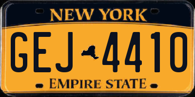 NY license plate GEJ4410