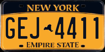 NY license plate GEJ4411