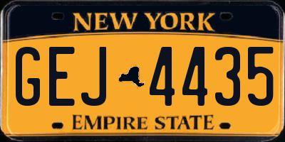NY license plate GEJ4435