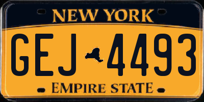 NY license plate GEJ4493