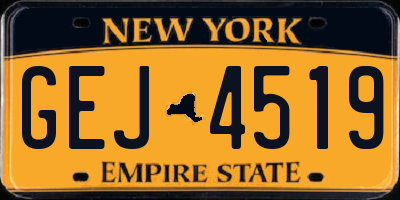 NY license plate GEJ4519