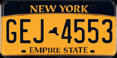 NY license plate GEJ4553
