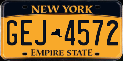 NY license plate GEJ4572