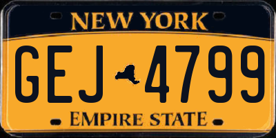 NY license plate GEJ4799