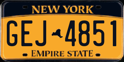 NY license plate GEJ4851