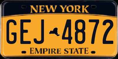 NY license plate GEJ4872