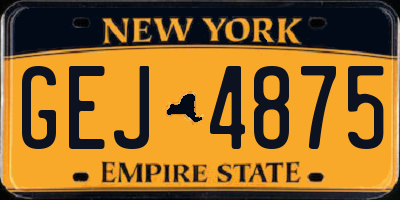 NY license plate GEJ4875