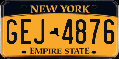 NY license plate GEJ4876